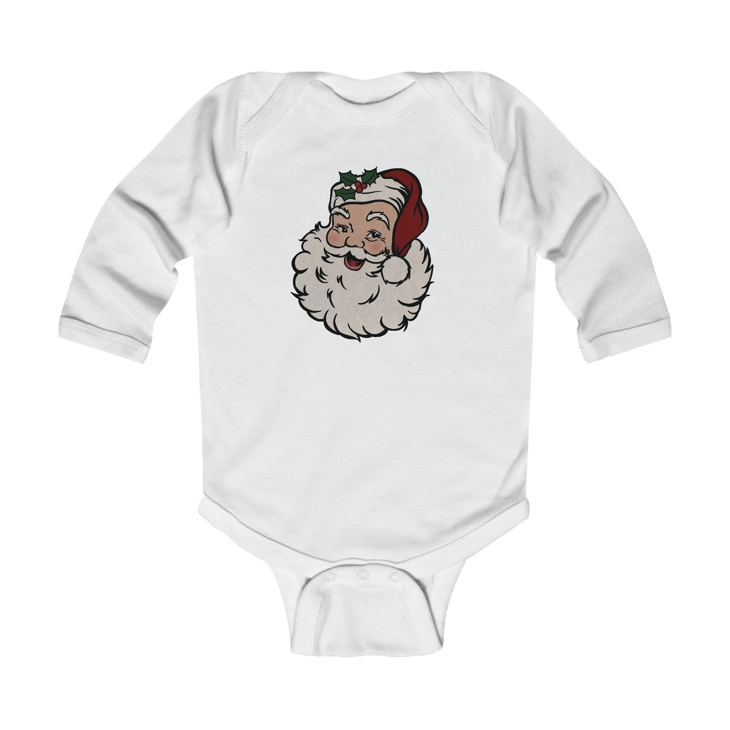 Retro Santa Infant Long Sleeve Bodysuit