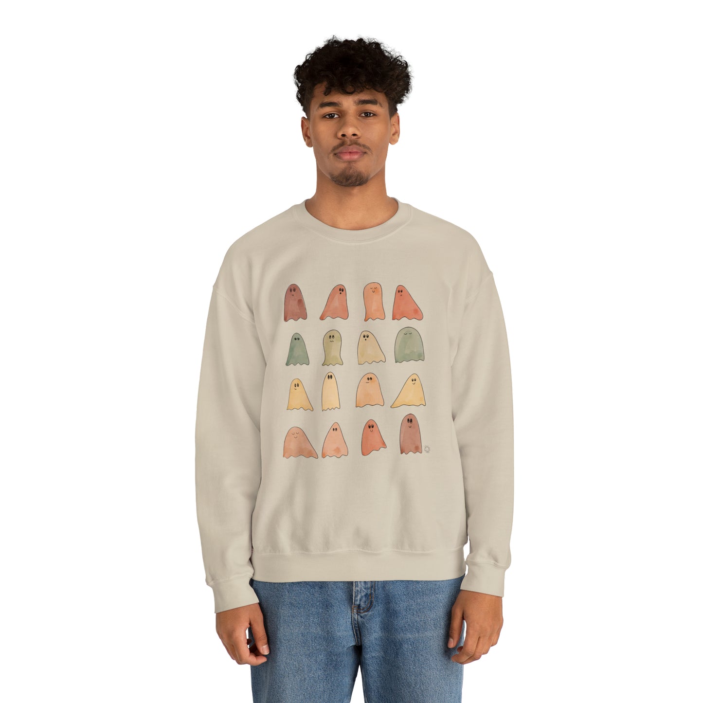 Fall Colors Painted Ghost Crewneck
