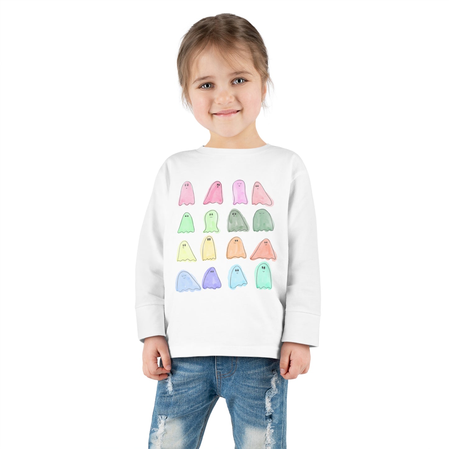 Colorful Ghosts Toddler Long Sleeve