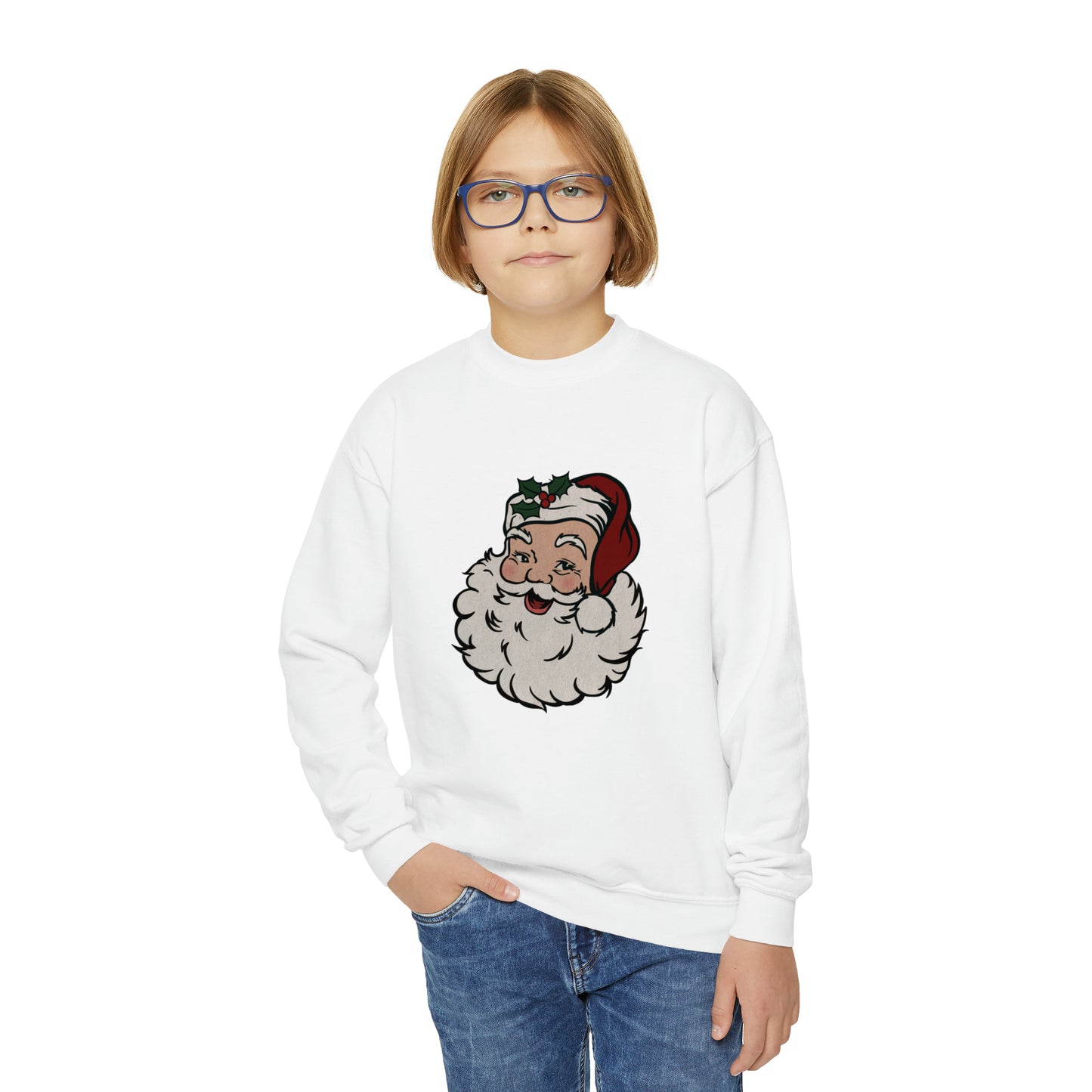 Retro Santa Youth Crewneck Sweatshirt