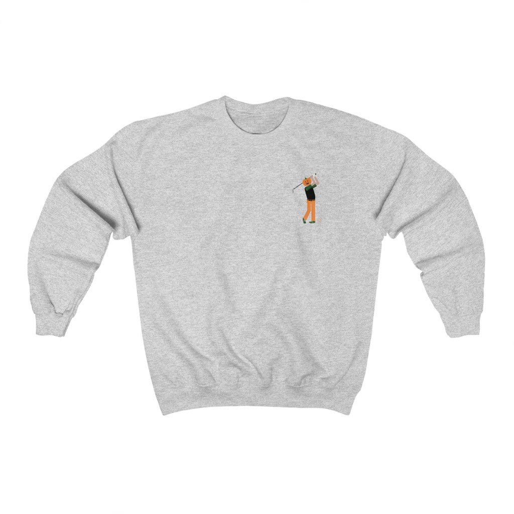 Golfer Pumpkin Head Crewneck Sweatshirt