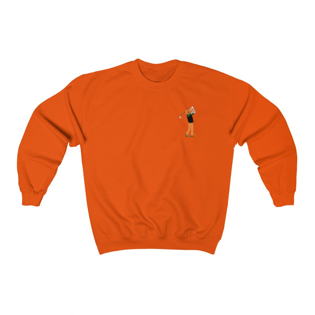 Golfer Pumpkin Head Crewneck Sweatshirt